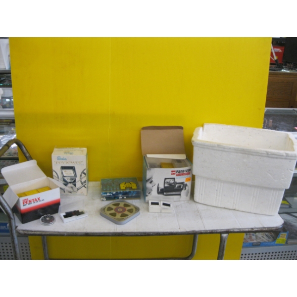 8MM MOVIE PROJECTOR ITEMS - EDITOR, SLIDES, ETC.