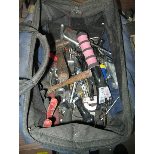 IRWIN TOOL BAG W/MISC. TOOLS