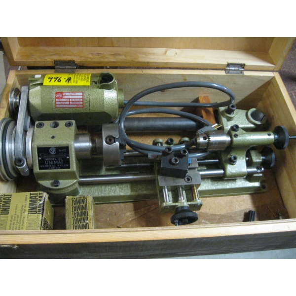 UNIMAT MODEL SL MINI METAL LATHE W/BOX & ACCESS.