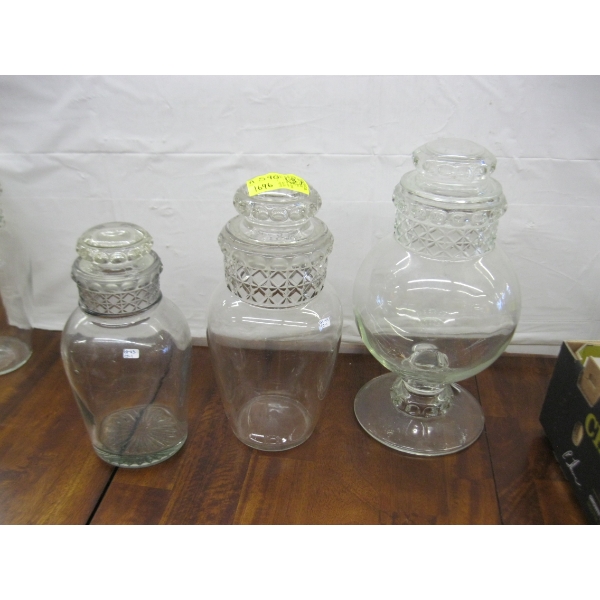 3 GLASS CANNISTERS