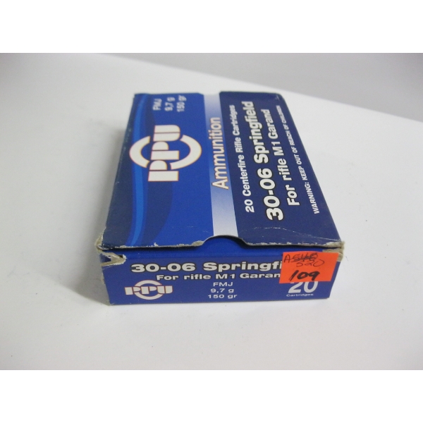 PPU 30-06 SPRG 9.7GR 150GRS FMJ|1X20 CENTERFIRE RIFLE CARTRIDGES