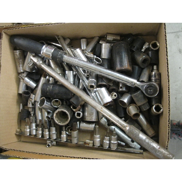 ASST. 1/2" & 3/8" SOCKETS, TORQUE WRENCH, SWINGBAR, ETC.