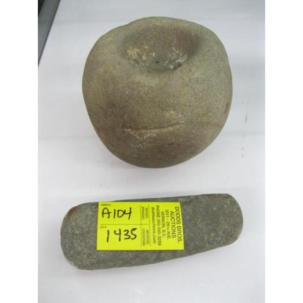 INDIGENOUS ROCK MORTAR & PESTLE