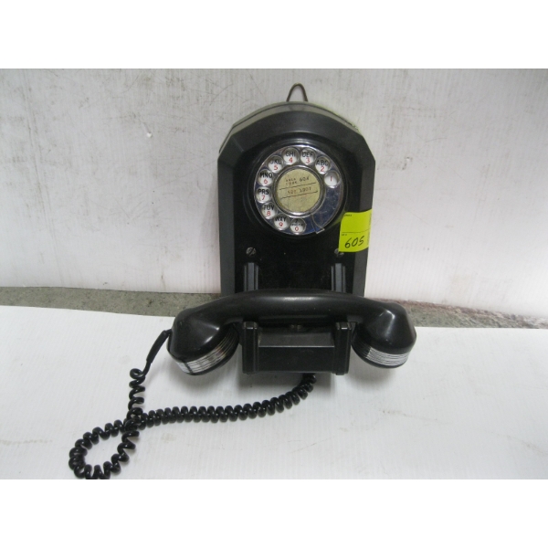 WALL MOUNT BAKELITE BLACK TELEPHONE