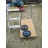 Image 2 : SM. 3 STEP LADDER & 4 WHEEL CART - 2 WHEELS