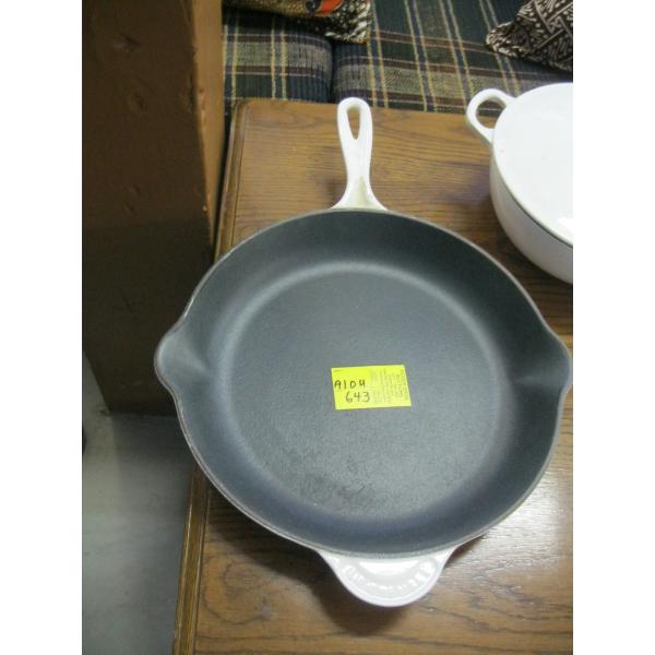 LARGE ENAMELLED LECREUSET FRY PAN