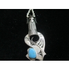 Image 3 : NECKLACE STAMPLED STERLING CHAIN & KACHINA FIGURE NAVAJO PENDANT