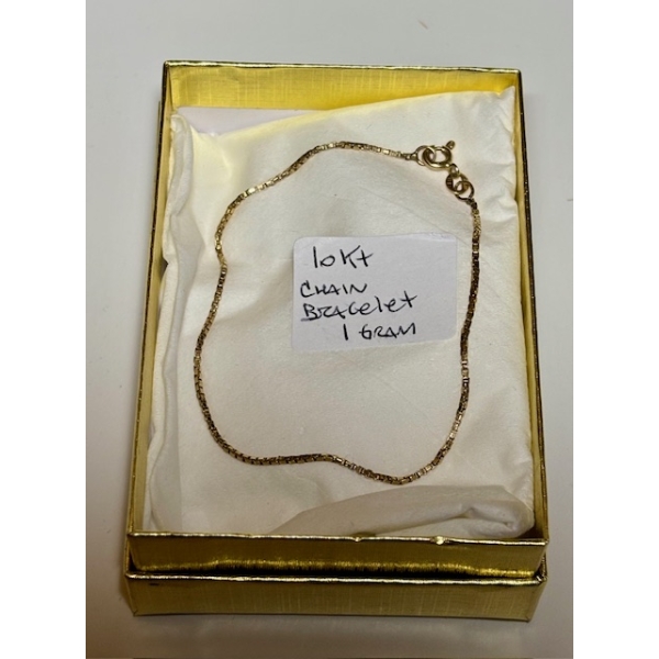 10KT CHAIN BRACELET, 1G