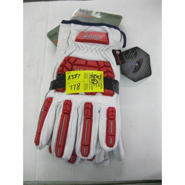 2 PAIR OF WATSON VAN GOAT SZ XL GLOVES - RED & WHITE