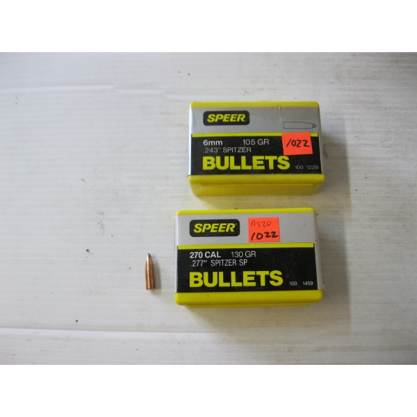 BOX OF .270 BULLETS & BOX OF 6MM .243 BULLETS