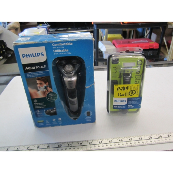 NEW PHILLIPS 1 BLADE SHAVER & PHILLIPS AQUA TOUCH SHAVER