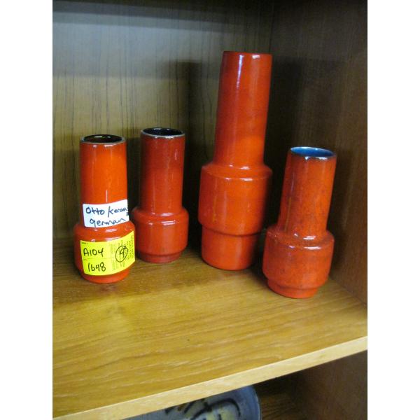4 OTTO KERAMICK GERMAN MCM VASES