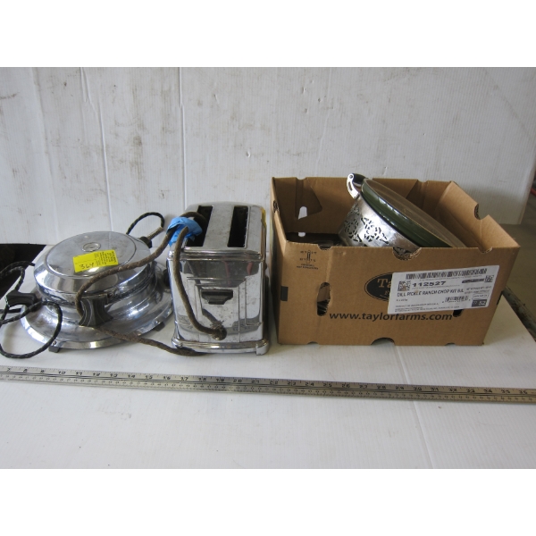 VINTAGE WAFFLE MAKER, TOASTER, ETC.