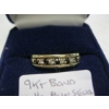 Image 3 : 9KT BAND W/BLUE STONES & SMALL DIAMONDS - 3.5G - SZ 8 