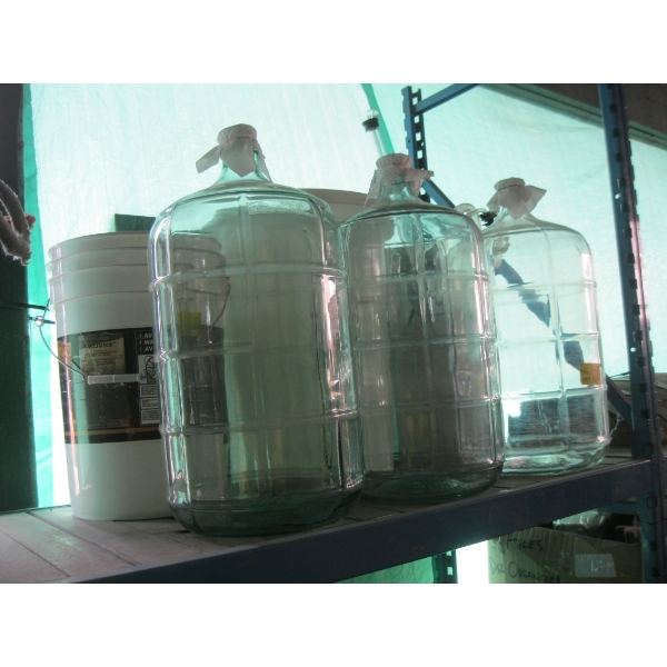 3 GLASS CARBOYS & WINE MAKING ITEMS