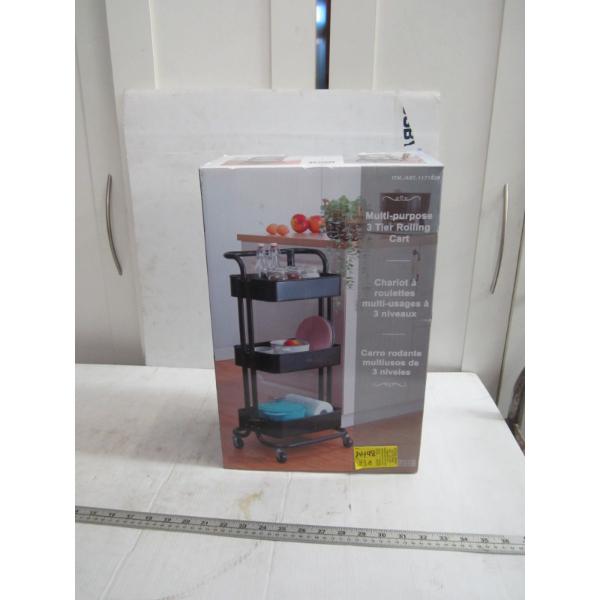 NEW MULTI PURPOSE 3 TIER ROLLING CART