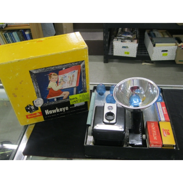VINTAGE HAWKEYE CAMERA IN ORIGINAL BOX W/ACCESS.