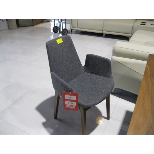 GREY WOOD FRAME UPHOLSTERED CHAIR