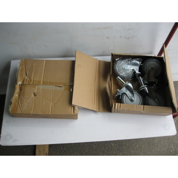 2 BOXES OF ULINE WIRE SHELVING CASTORS