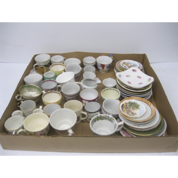 BOX OF ASST. DEMITASSE TEACUPS & SAUCERS