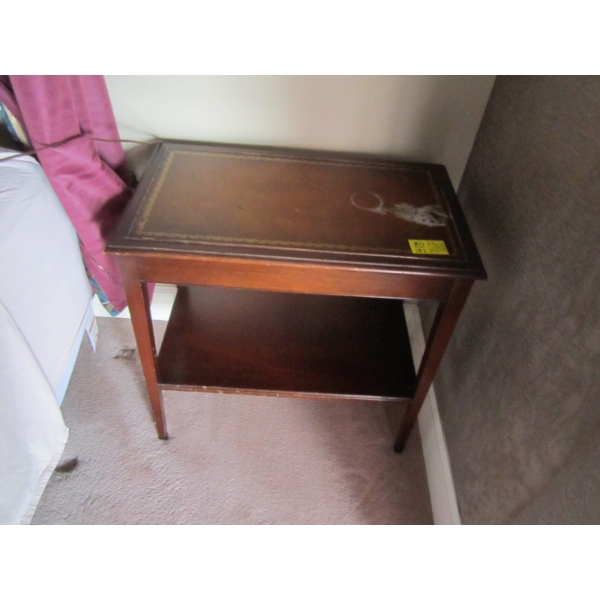 PAIR OF LEATHER TOP OCCASIONAL TABLES