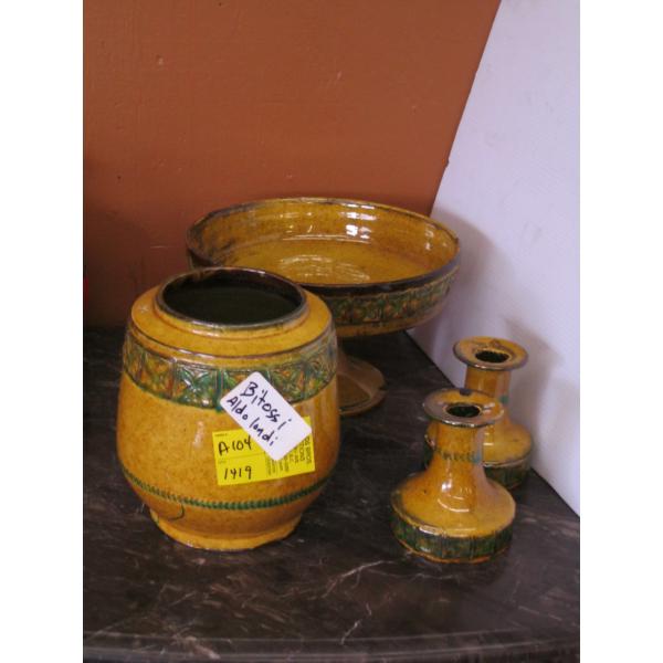 4 PIECES OF BITOSSI ALDO LANDI POTTERY