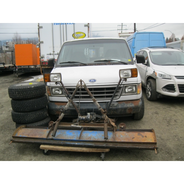 FORD VAN W/PLOW, RUNNING (NEEDS BOOST)