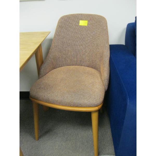 RED TINGE WOOD FRAMED DINING CHAIR
