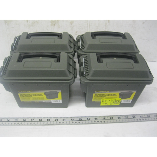 4 PLASTIC MINI AMMO BOXES