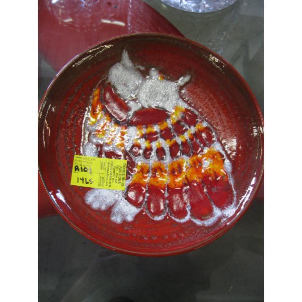 MCM POTTERY PLATE W/OWL
