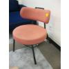 Image 1 : PINKISH/RED METAL FRAMED ROUND SEAT UPHOLSTERED CHAIR