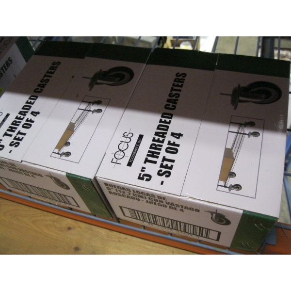 2 SETS 4 - 5" THREADED CASTORS