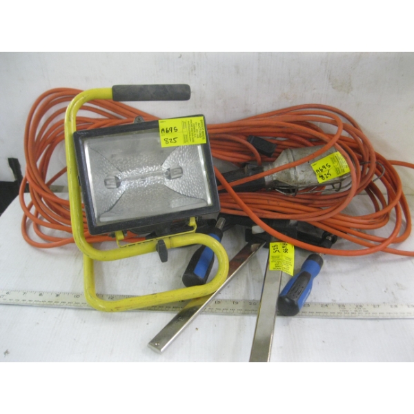 MISC. CLAMPS, TROUBLE LIGHT, FLOODLIGHT