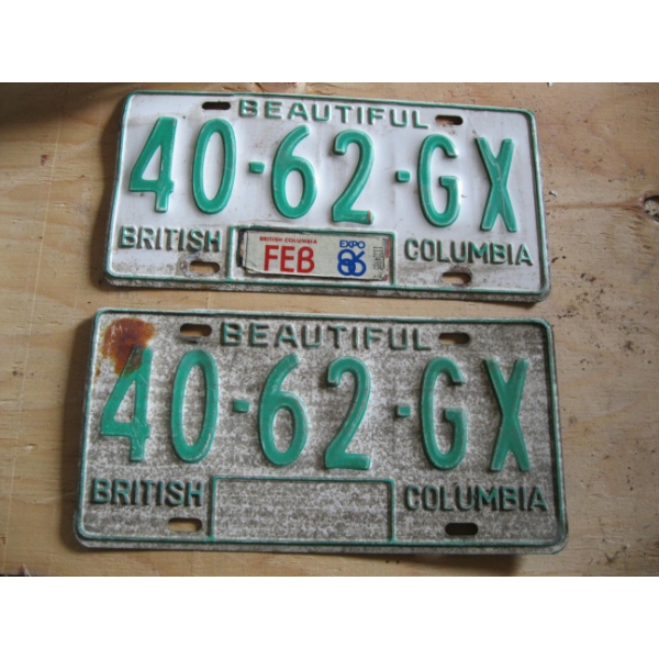 PAIR OF BC LICENCE PLATES