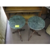Image 2 : 2 ROUND MARBLE TOP OCCASIONAL TABLES