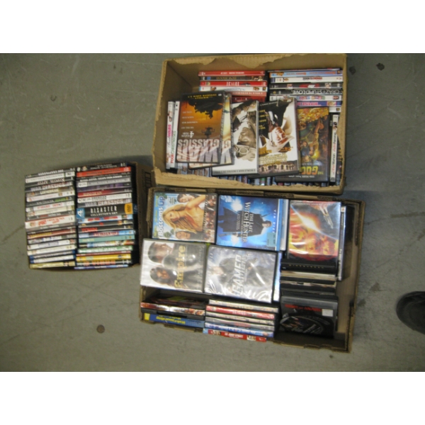 3 BOXES OF DVDs