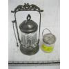 Image 1 : SILVER PLATED TOP JAR W/TONGS & HOLDER & A SM. CRYSTAL MUSTARD POT