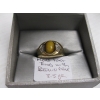 Image 3 :  MENS 10KT RING W/BROWN STONE 3.5G, SZ 9 1/2
