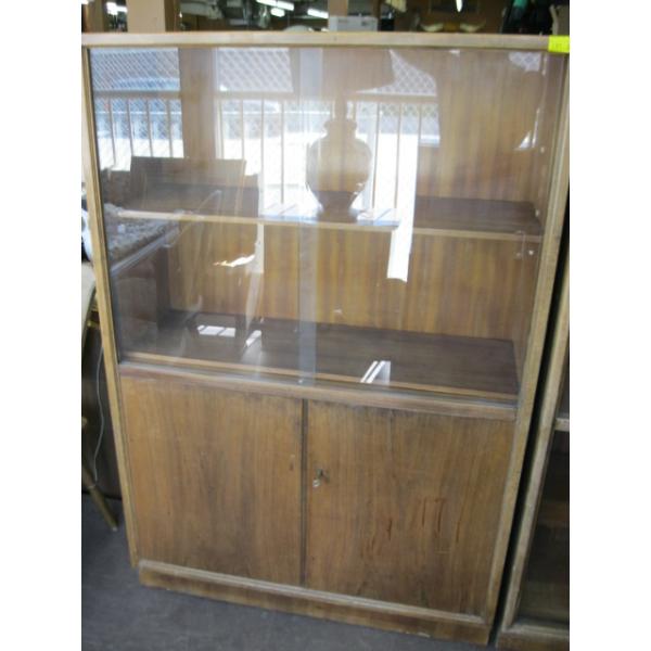 SLIDING GLASS DOOR CABINET W/LOWER LOCKING CABINET