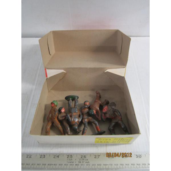 6 CAST METAL ARMY FIGURINES