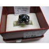 Image 2 : LADIES .925 SILVER RING W/LG. DARK STONE, 12G, SZ 6 1/2