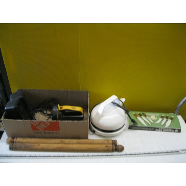 KETTLE,  FLASHLIGHT, ETC.