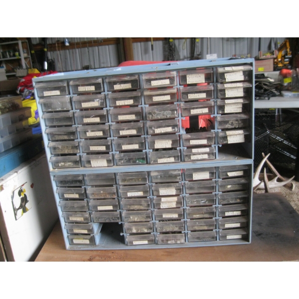 MULTI DRAWER PARTS CABINET W/CONTENTS