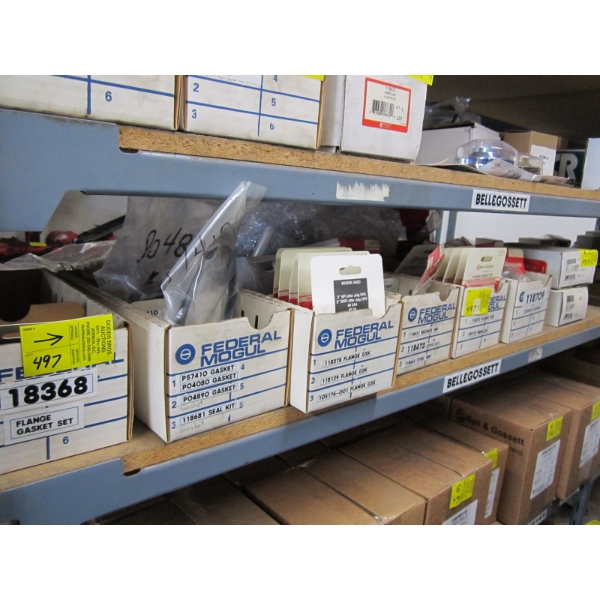 SHELF OF FLANGES, GASKETS, ETC.