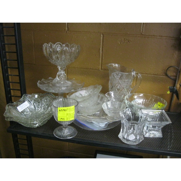 LG. LOT OF ASST. VINTAGE GLASSWARE
