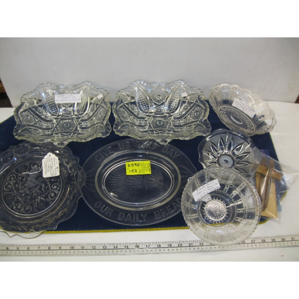 ASST. GLASSWARE - BOWLS, PLATES, ETC.