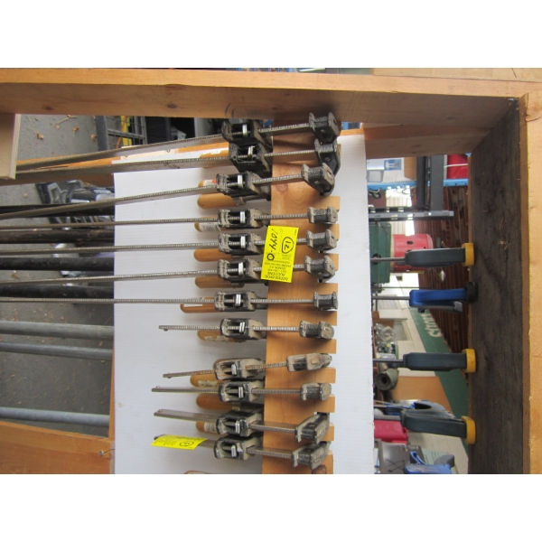 12 SLIDING CLAMPS - VARIOUS SIZES