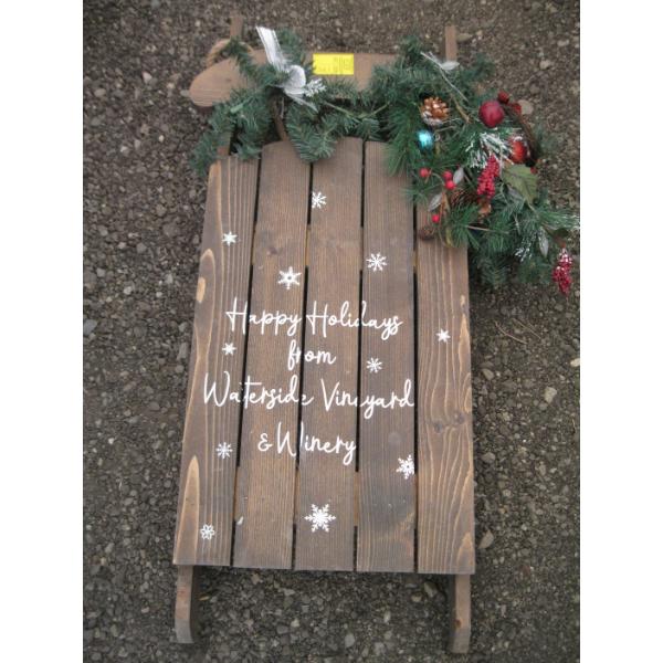 HAPPY HOLIDAYS WOODEN SLEIGH
