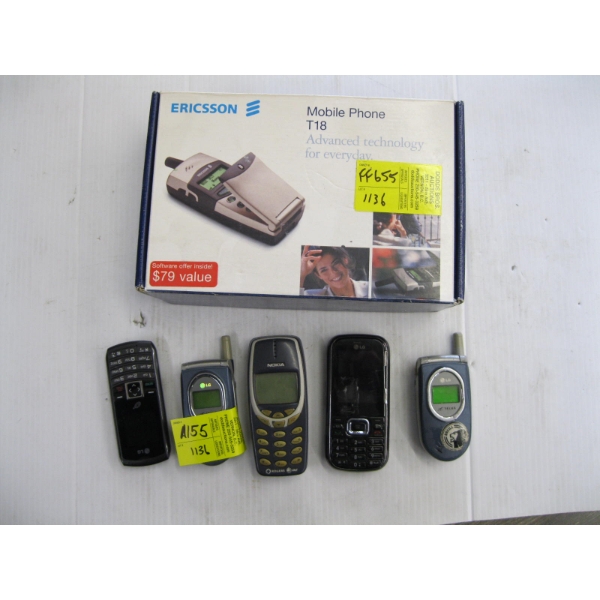 6 COLLECTABLE OLD CELL PHONES