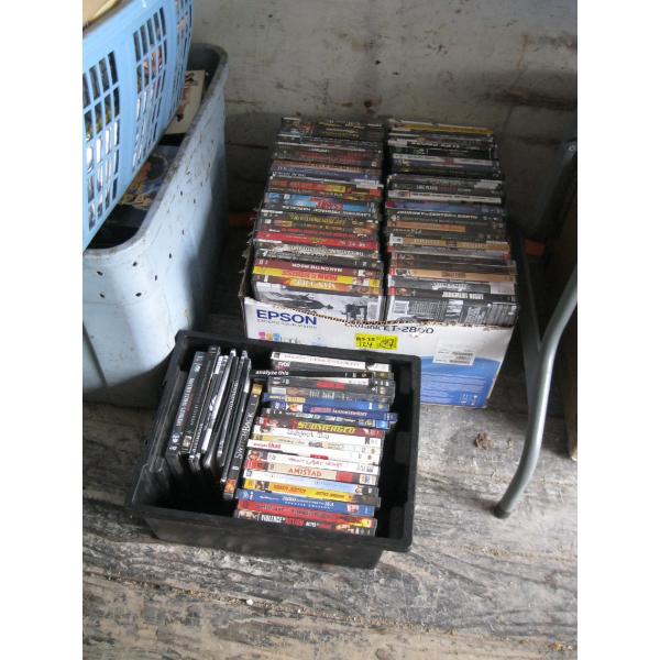 1 BOX & 1 BIN OF DVDs
